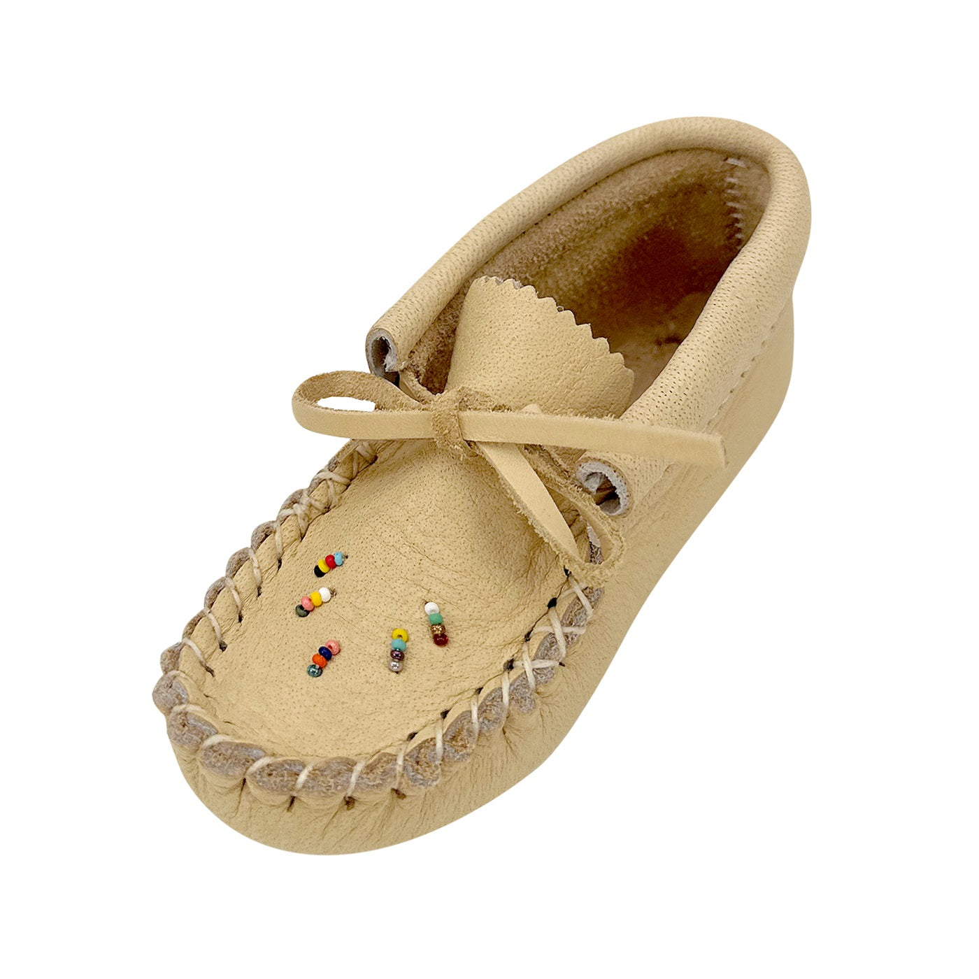 Children's Beaded Moose Hide Moccasin Slippers